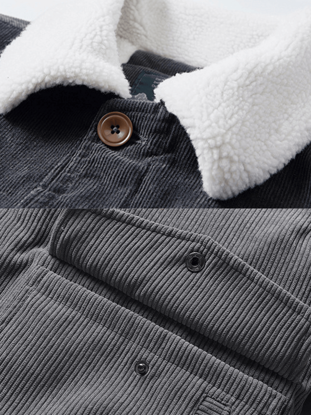 Cord-Sherpa-gefütterter dicker Thermo-Freizeitmantel