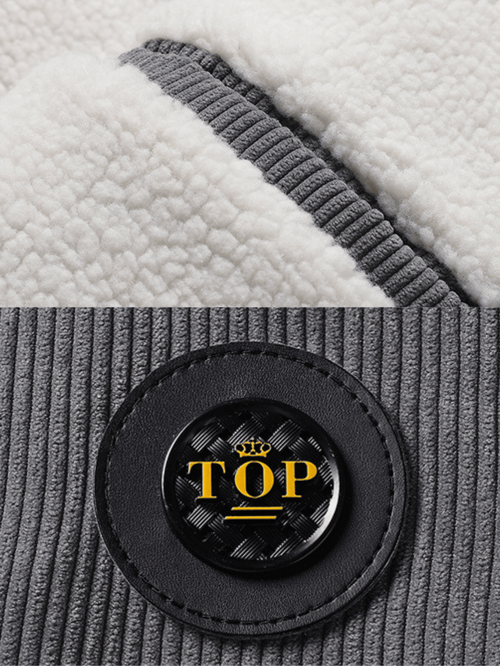 Cord-Sherpa-gefütterter dicker Thermo-Freizeitmantel