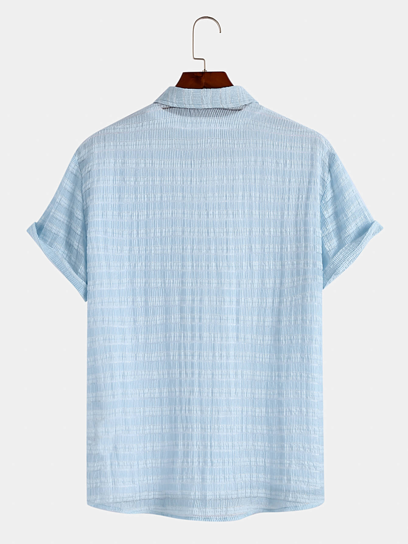 BARONBY Mavi Kısa Kollu Kazak Gömlek