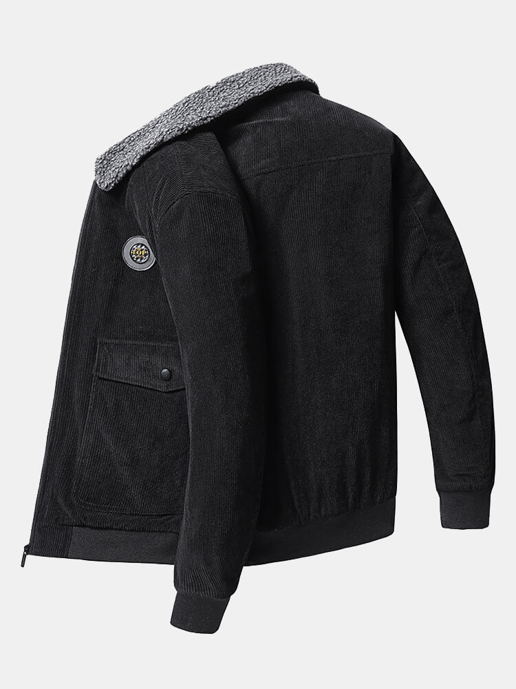 Dicker Thermomantel mit Sherpa-Futter aus Cord