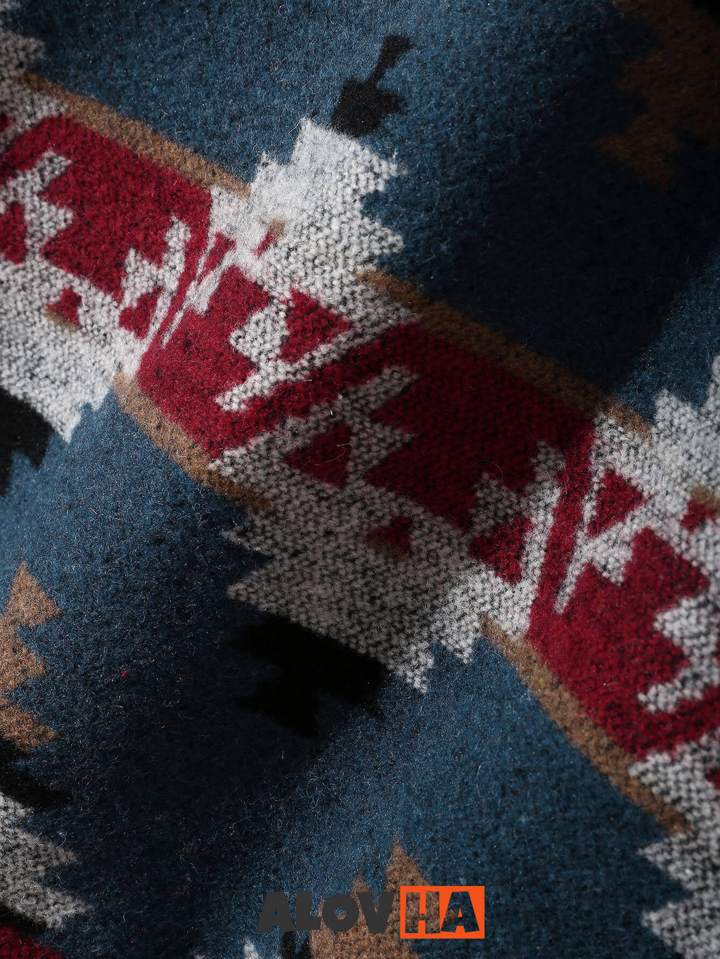 Mens Aztec Flannel Long Sleeve Button Up Overshirt