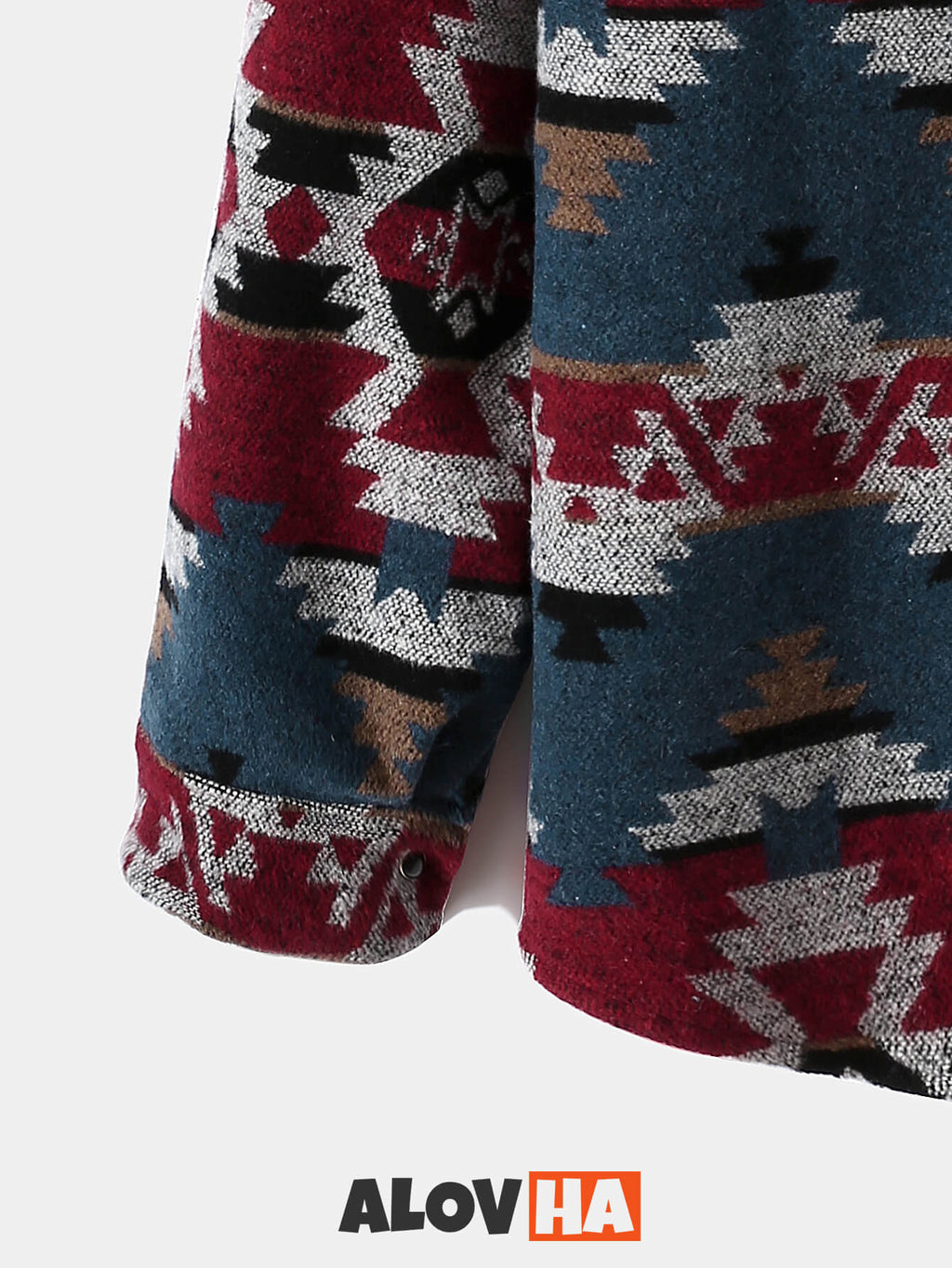 Mens Aztec Flannel Long Sleeve Button Up Overshirt