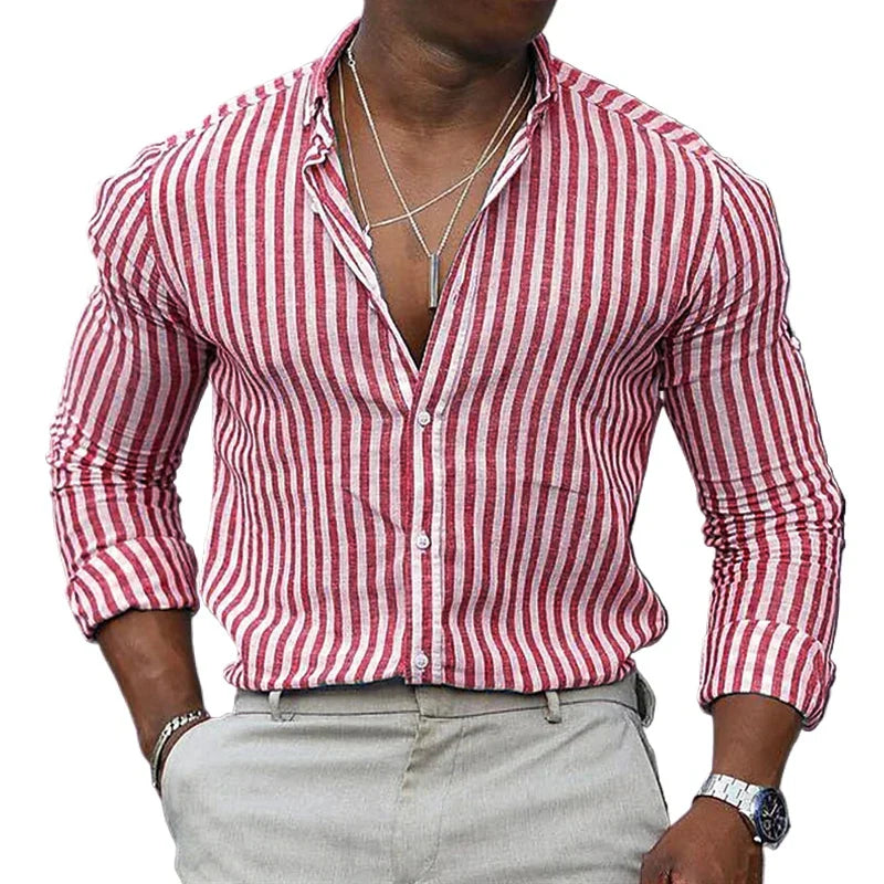 BARONBY Dik Çizgili Pamuk Gömlek