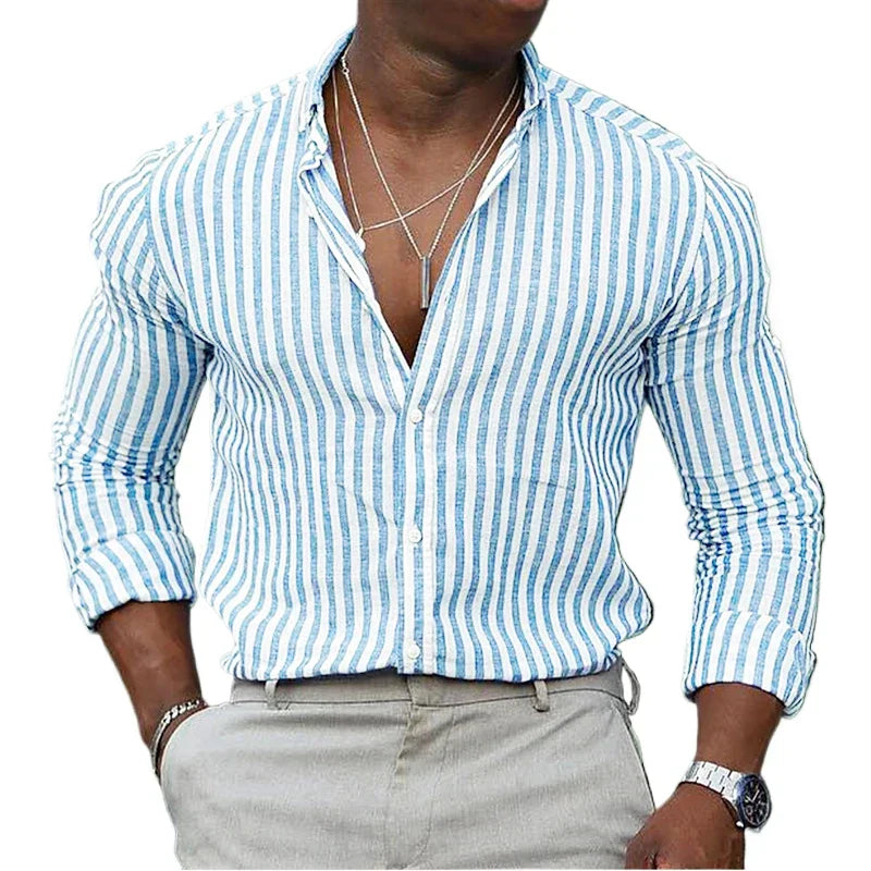 BARONBY Dik Çizgili Pamuk Gömlek