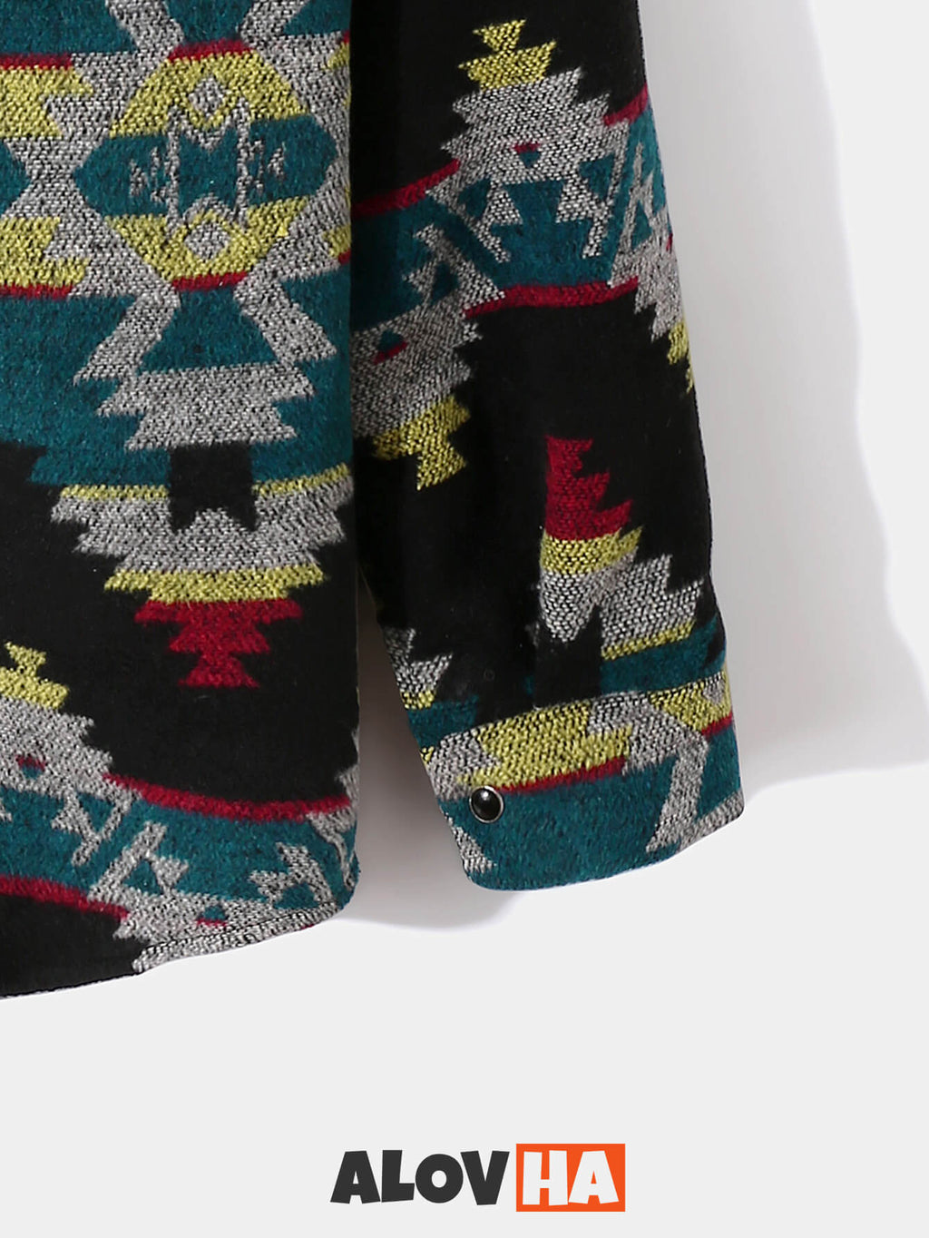 Mens Aztec Flannel Long Sleeve Button Up Overshirt