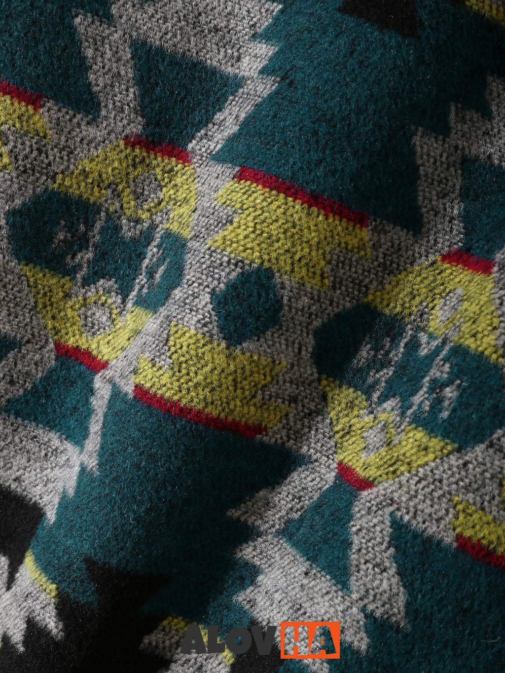 Mens Aztec Flannel Long Sleeve Button Up Overshirt