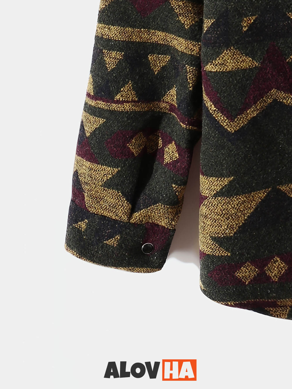 Mens Aztec Flannel Long Sleeve Button Up Overshirt