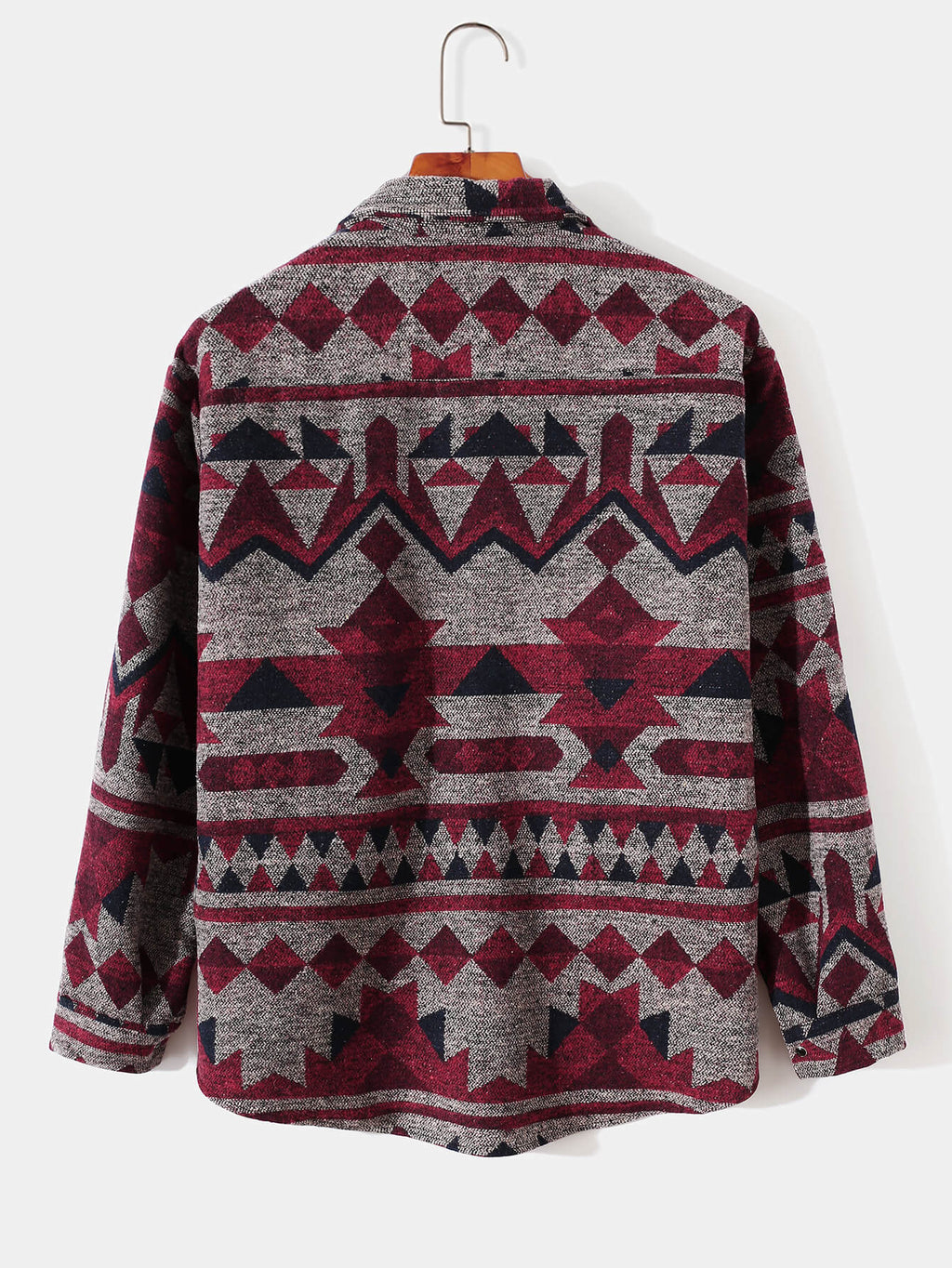 Mens Aztec Flannel Long Sleeve Button Up Overshirt