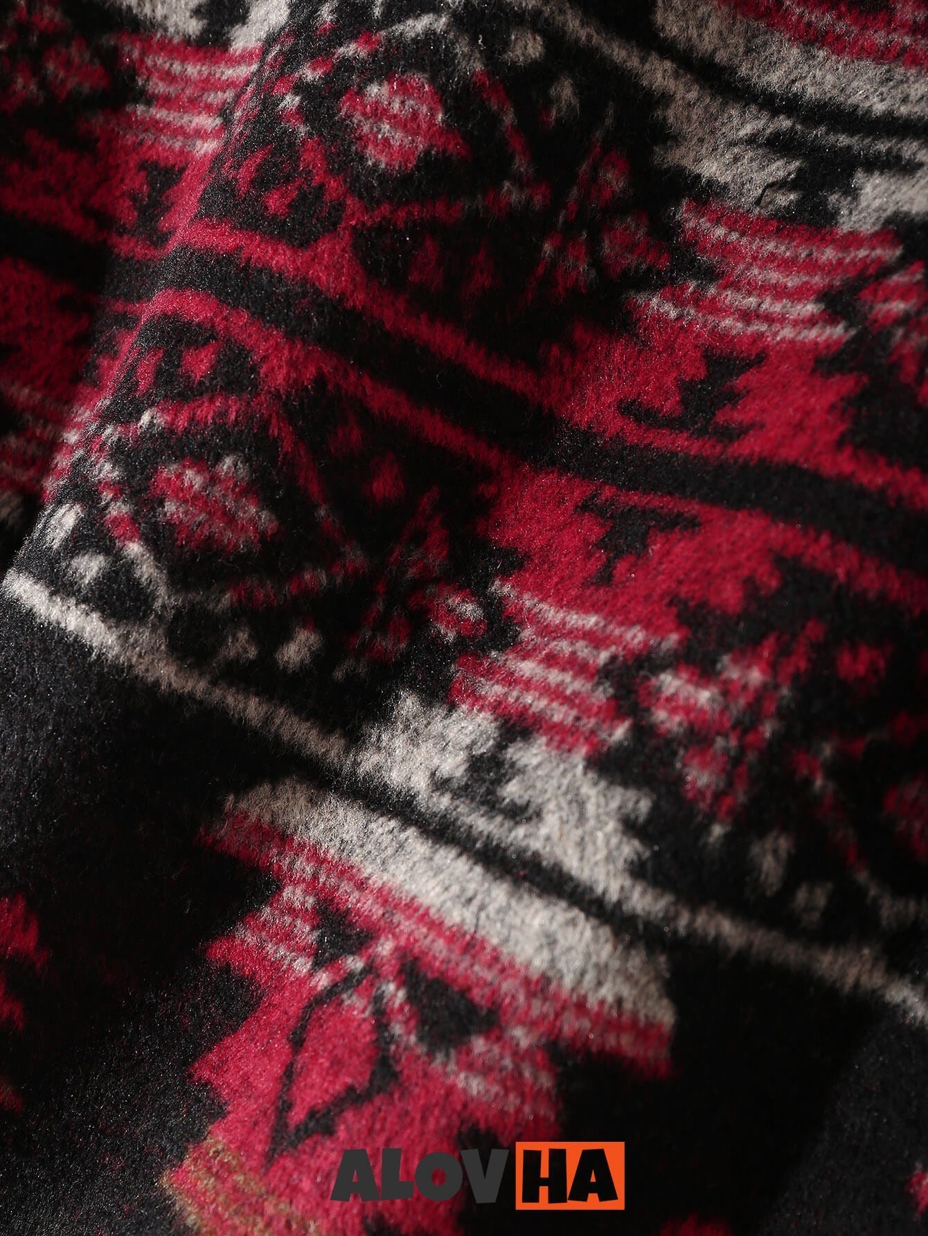 Mens Aztec Flannel Long Sleeve Button Up Overshirt