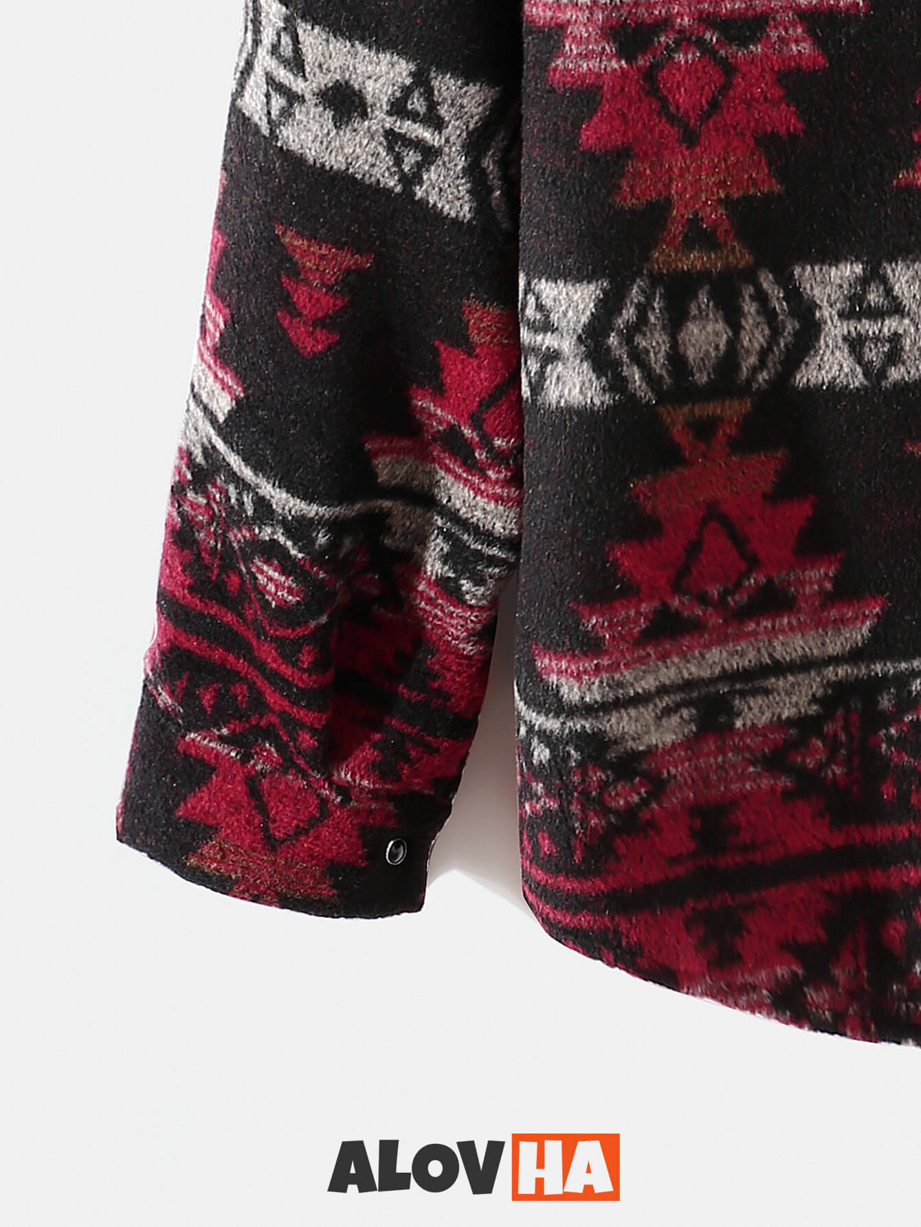 Mens Aztec Flannel Long Sleeve Button Up Overshirt