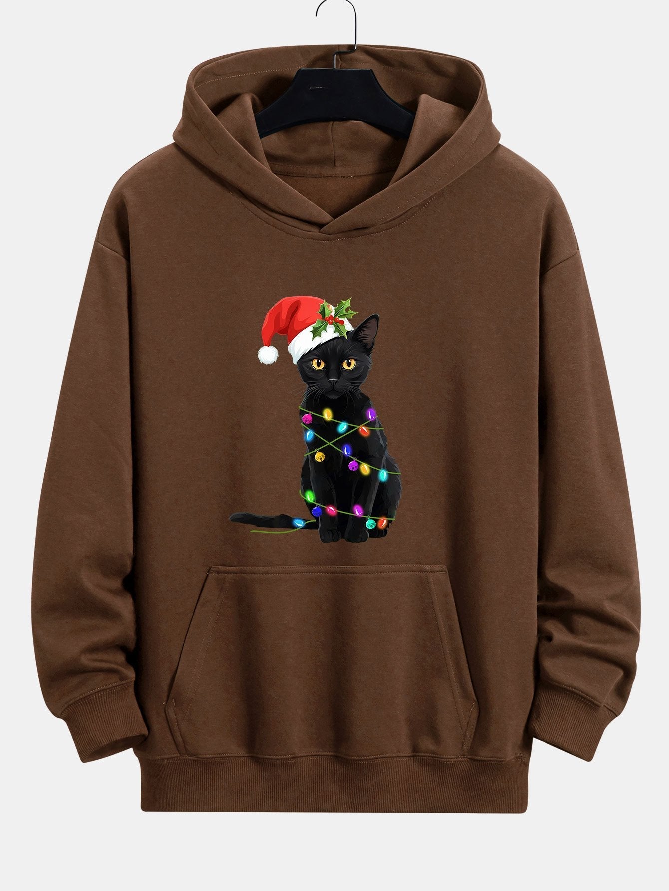 BARONBY Christmas Lights Cat Hoodie