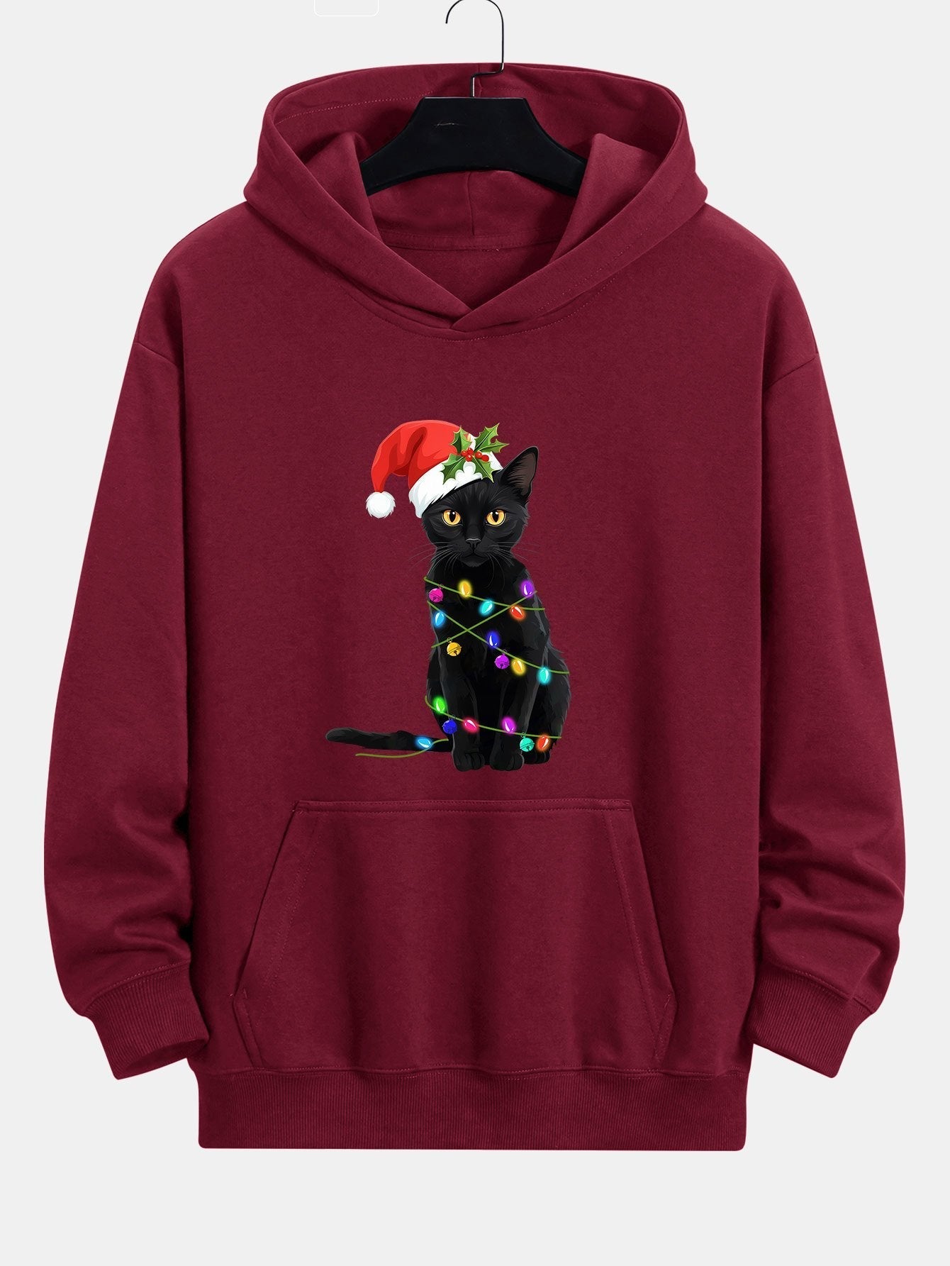 BARONBY Christmas Lights Cat Hoodie