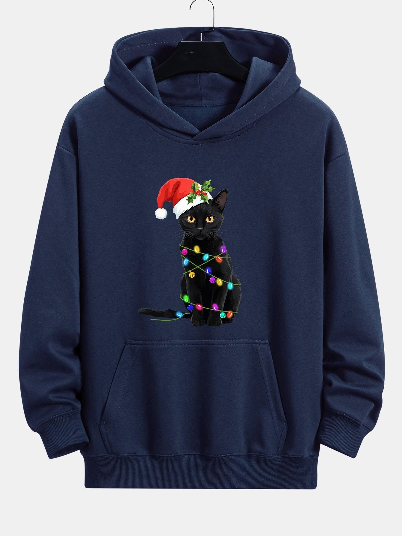 BARONBY Christmas Lights Cat Hoodie
