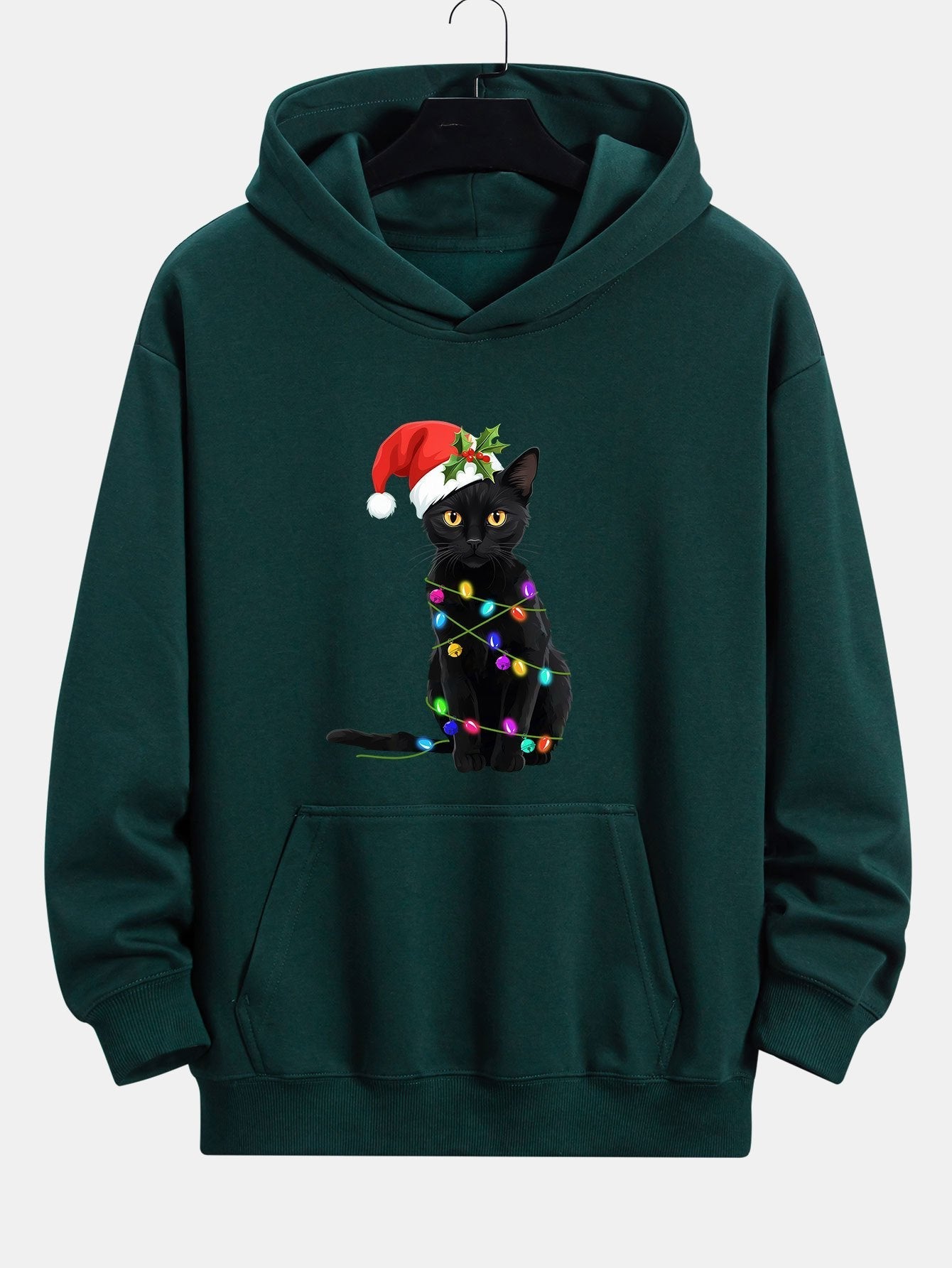 BARONBY Christmas Lights Cat Hoodie
