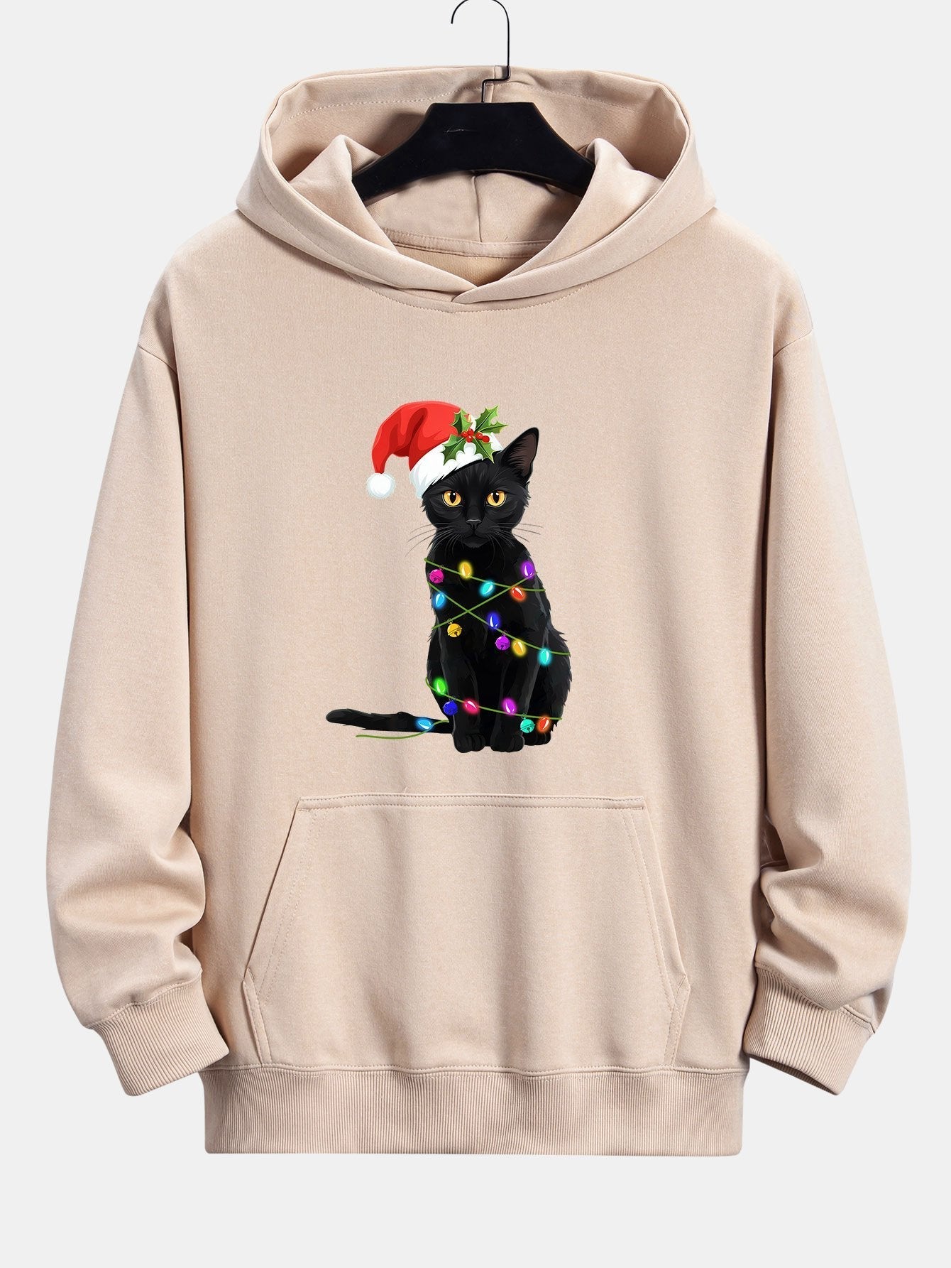 BARONBY Christmas Lights Cat Hoodie