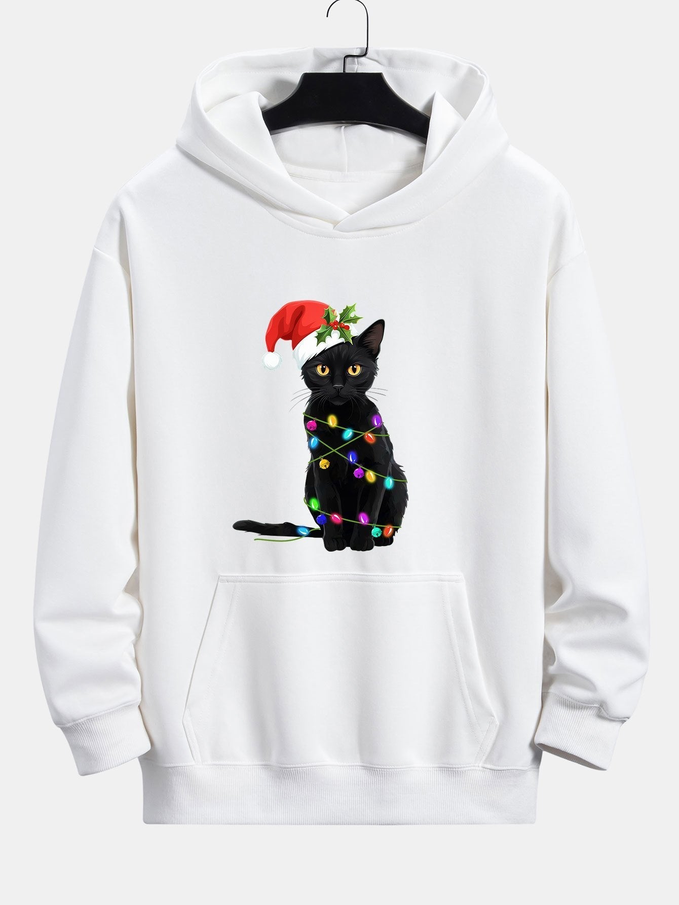 BARONBY Christmas Lights Cat Hoodie