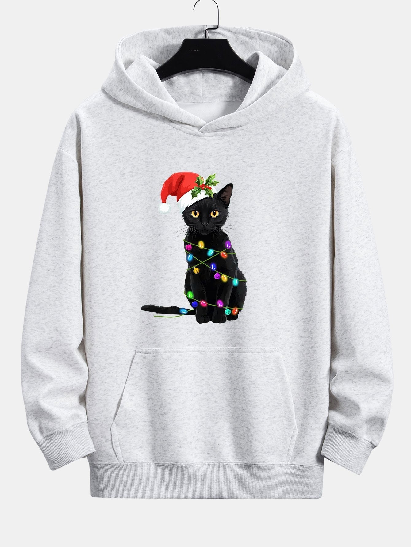 BARONBY Christmas Lights Cat Hoodie