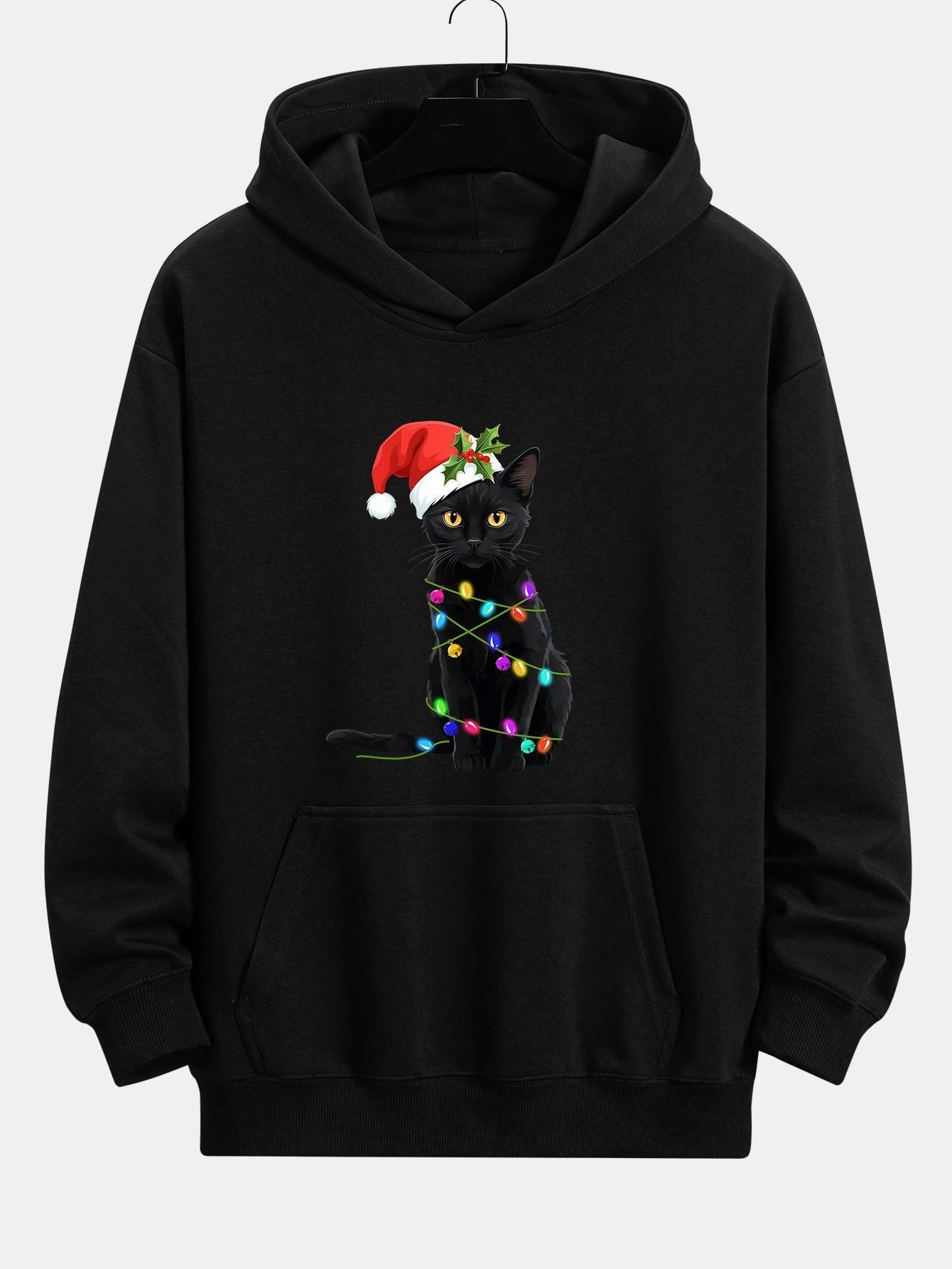 BARONBY Christmas Lights Cat Hoodie